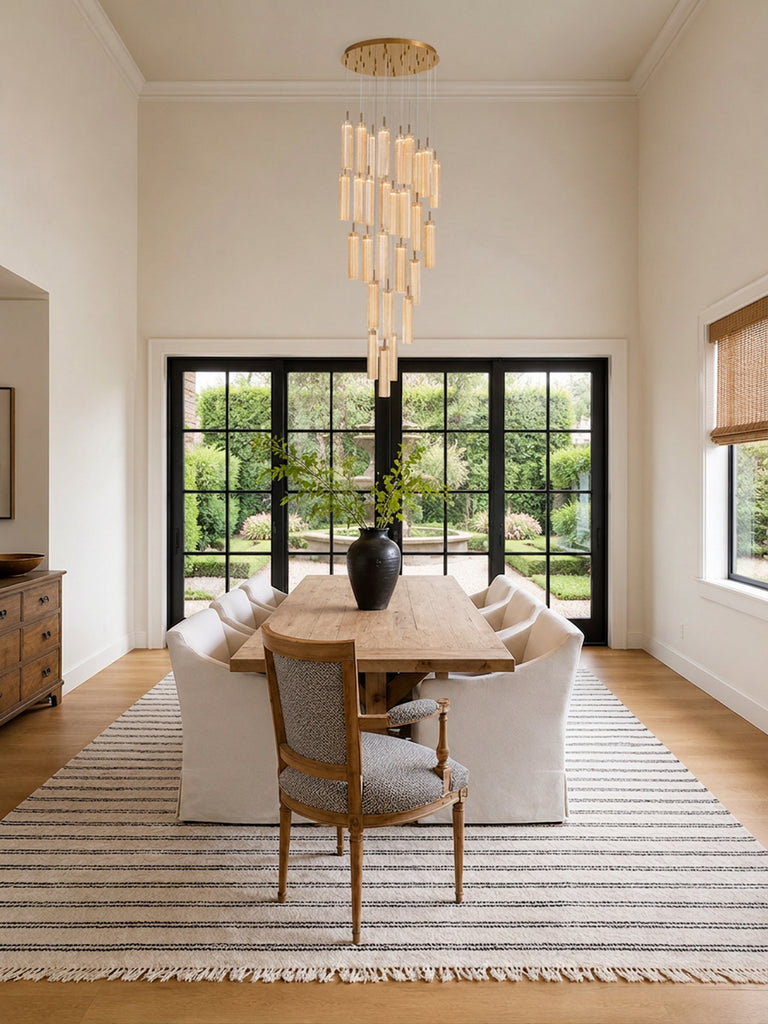 Crystorama Addis 26" Integrated LED Mutli-Light Pendant in Aged Brass - Lifestyle View