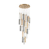 Crystorama Addis 26" Integrated LED Mutli-Light Pendant in Aged Brass - Front View
