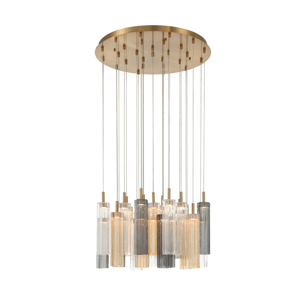 Crystorama Addis 26" Integrated LED Mutli-Light Pendant in Aged Brass - Additional View