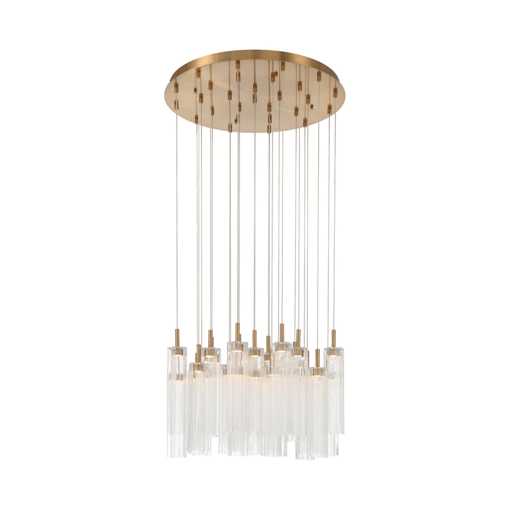 Crystorama Addis 26" Integrated LED Mutli-Light Pendant in Aged Brass - Additional View