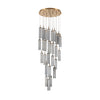 Crystorama Addis 26" Integrated LED Mutli-Light Pendant in Aged Brass - Front View
