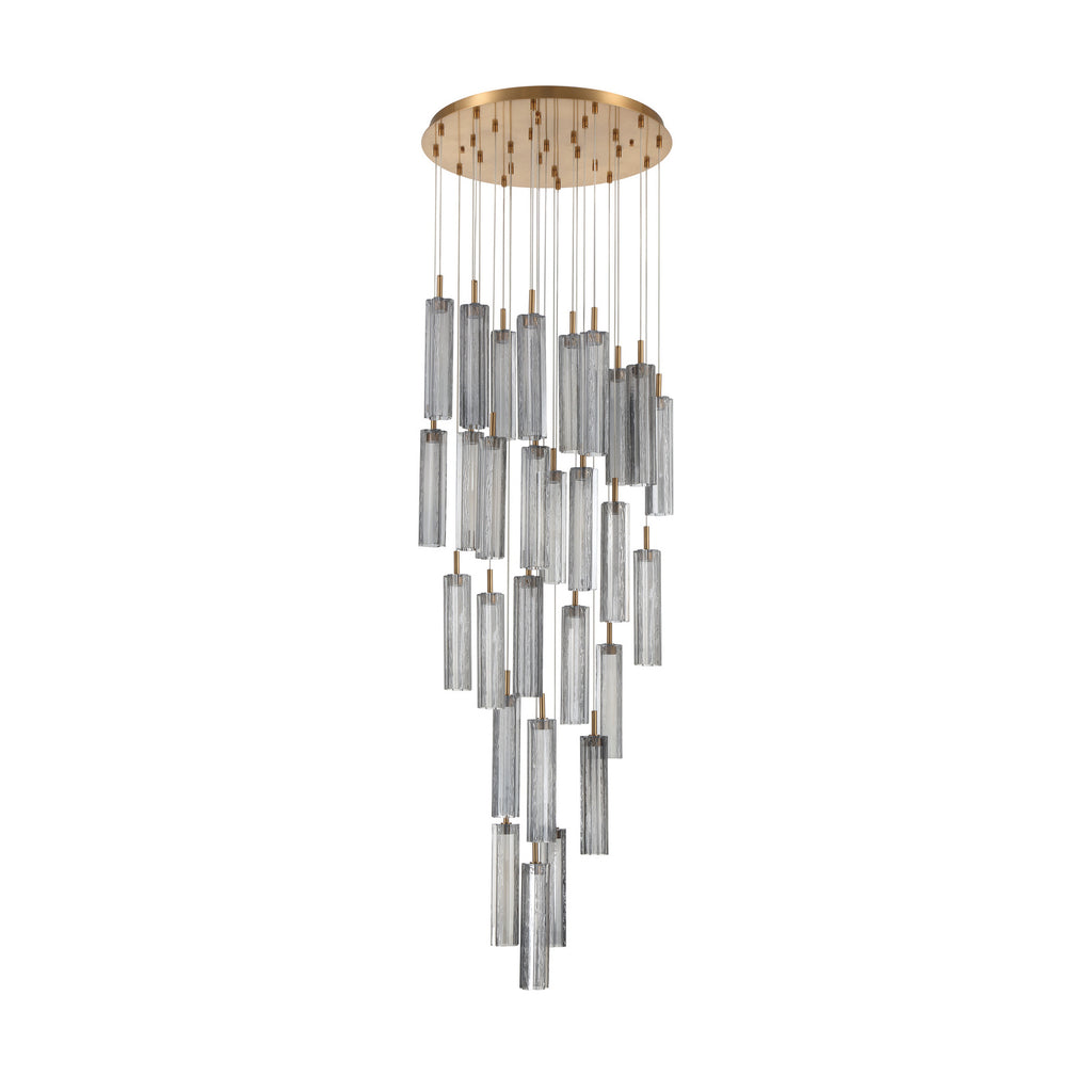 Crystorama Addis 26" Integrated LED Mutli-Light Pendant in Aged Brass - Additional View