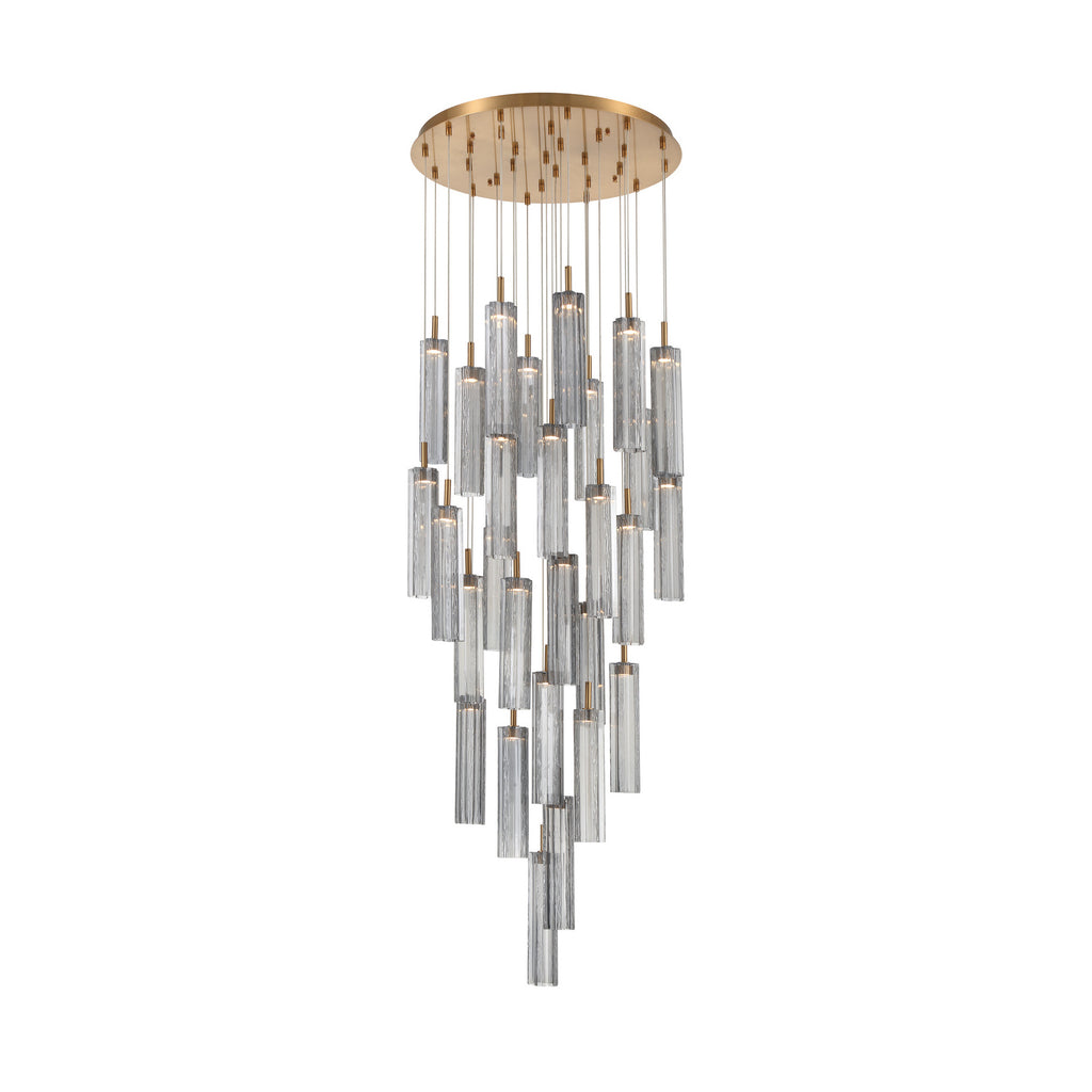Crystorama Addis 26" Integrated LED Mutli-Light Pendant in Aged Brass - Additional View