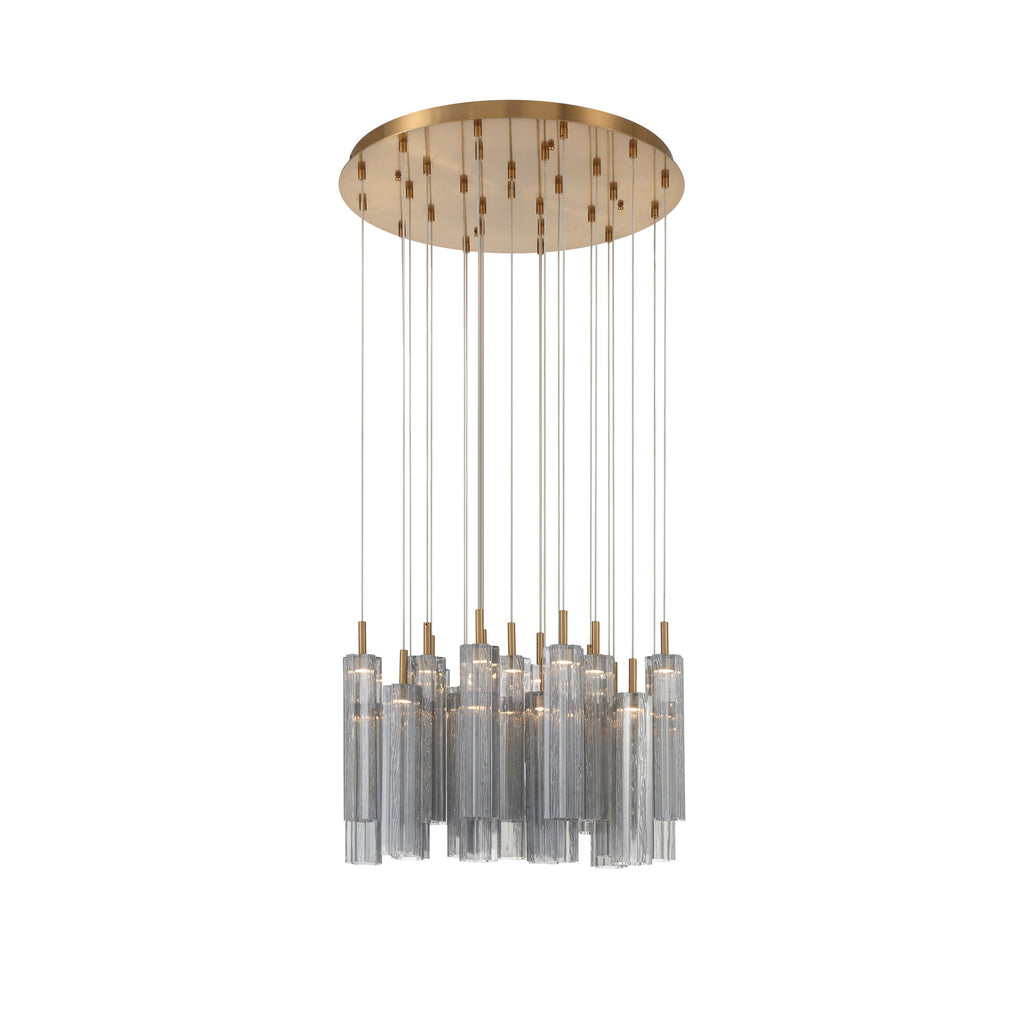 Crystorama Addis 26" Integrated LED Mutli-Light Pendant in Aged Brass - Additional View