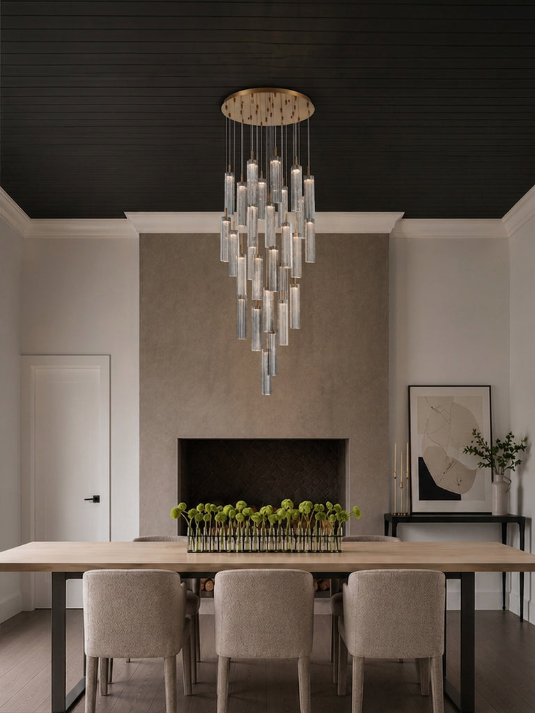 Crystorama Addis 26" Integrated LED Mutli-Light Pendant in Aged Brass - Lifestyle View