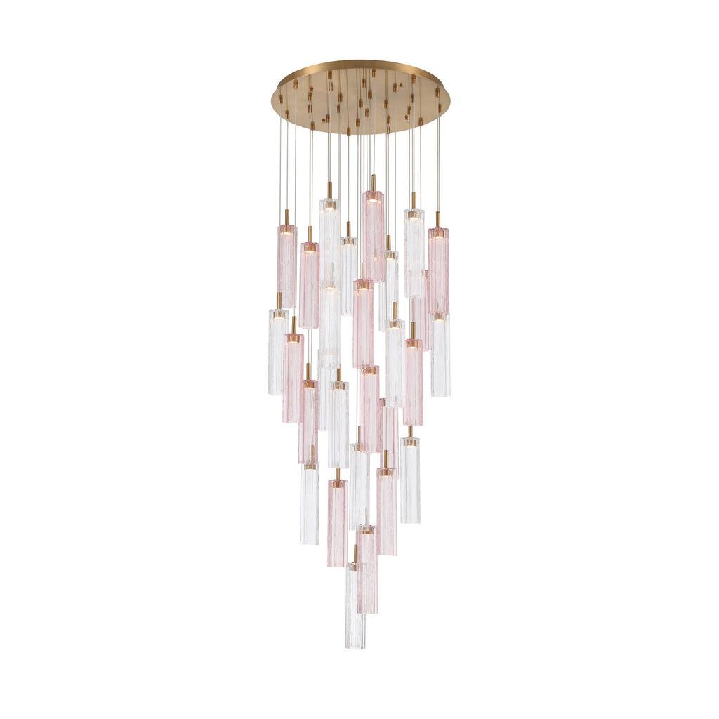 Crystorama Addis 26" Integrated LED Mutli-Light Pendant in Aged Brass - Additional View