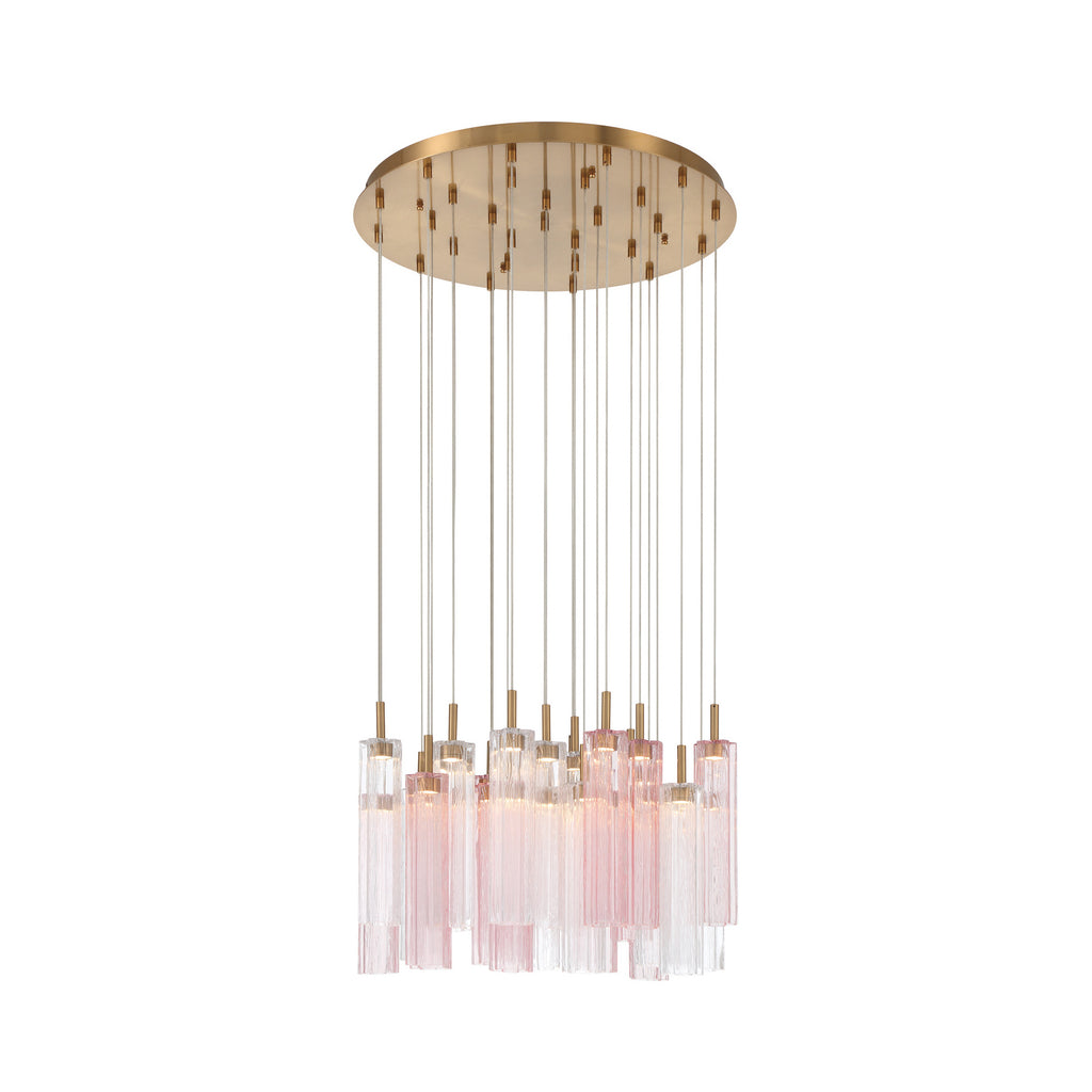 Crystorama Addis 26" Integrated LED Mutli-Light Pendant in Aged Brass - Additional View