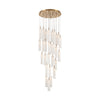 Crystorama Addis 26" Integrated LED Mutli-Light Pendant in Aged Brass - Front View