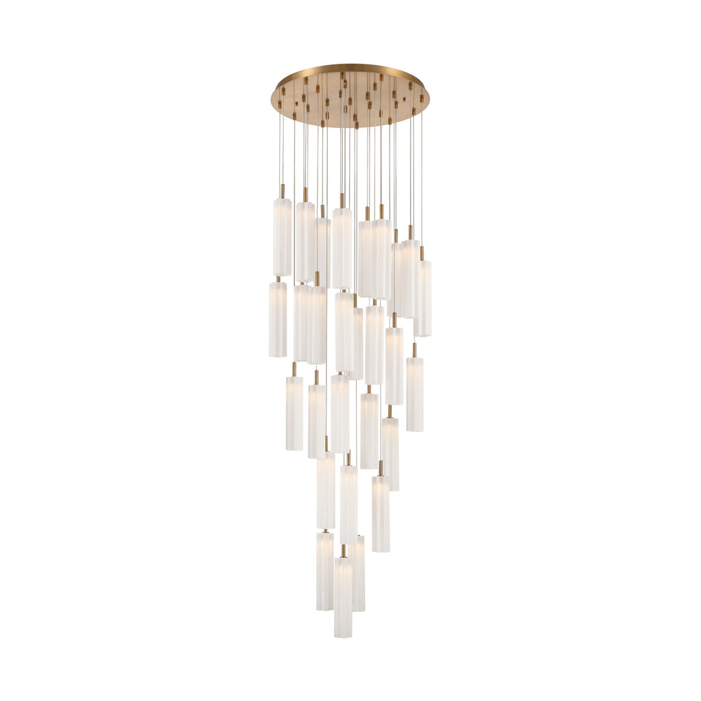 Crystorama Addis 26" Integrated LED Mutli-Light Pendant in Aged Brass - Front View