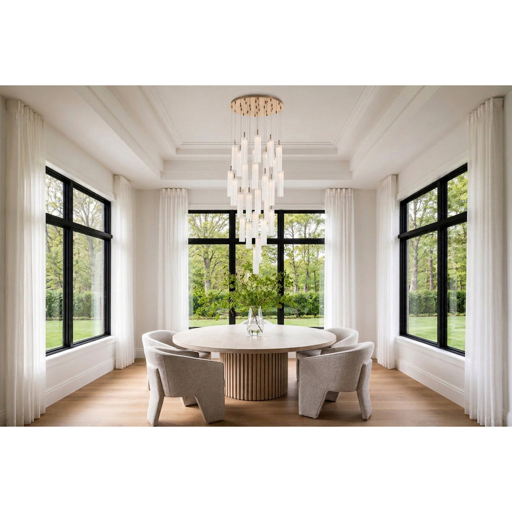 Crystorama Addis 26" Integrated LED Mutli-Light Pendant in Aged Brass - Lifestyle View