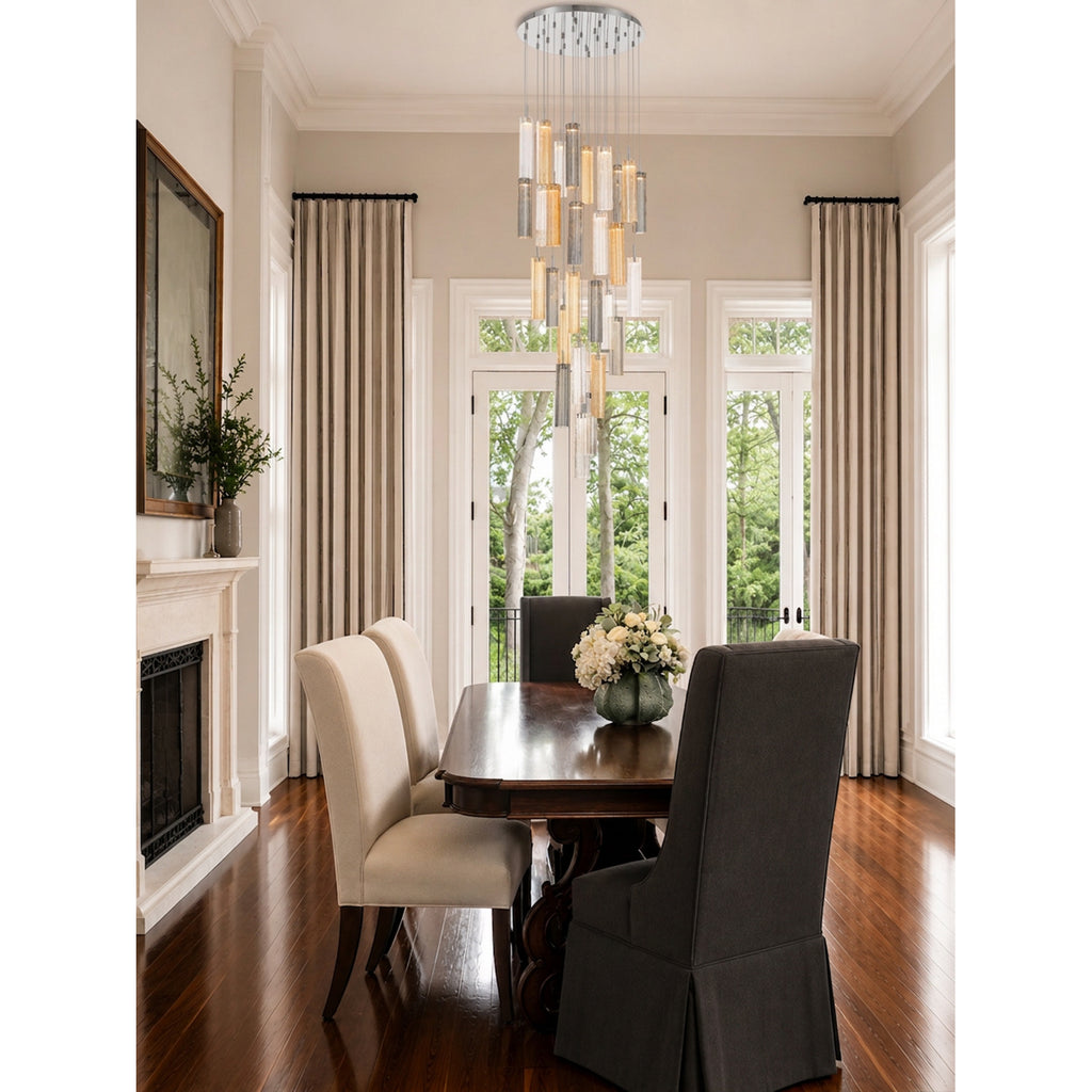 Crystorama Addis 26" Integrated LED Mutli-Light Pendant in Polished Chrome - Lifestyle View