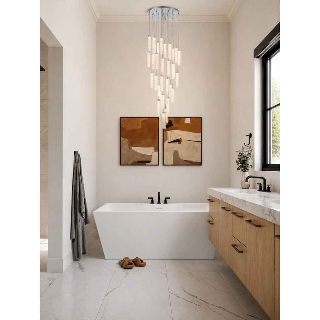 Crystorama Addis 26" Integrated LED Mutli-Light Pendant in Polished Chrome - Lifestyle View