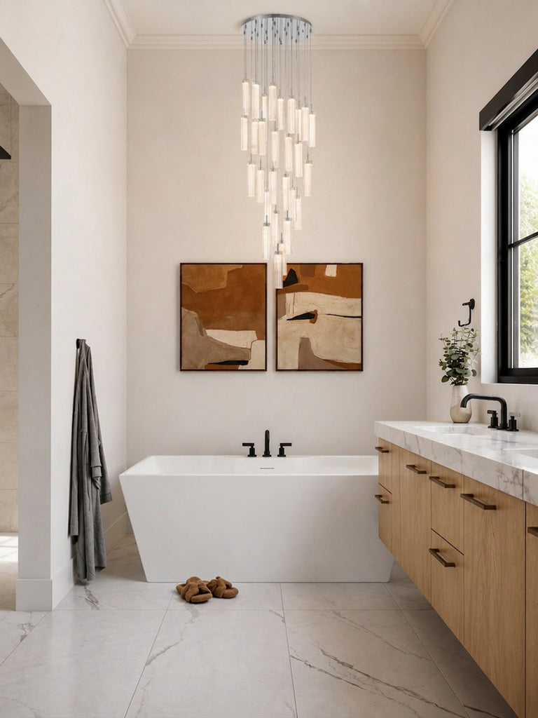 Crystorama Addis 26" Integrated LED Mutli-Light Pendant in Polished Chrome - Lifestyle View