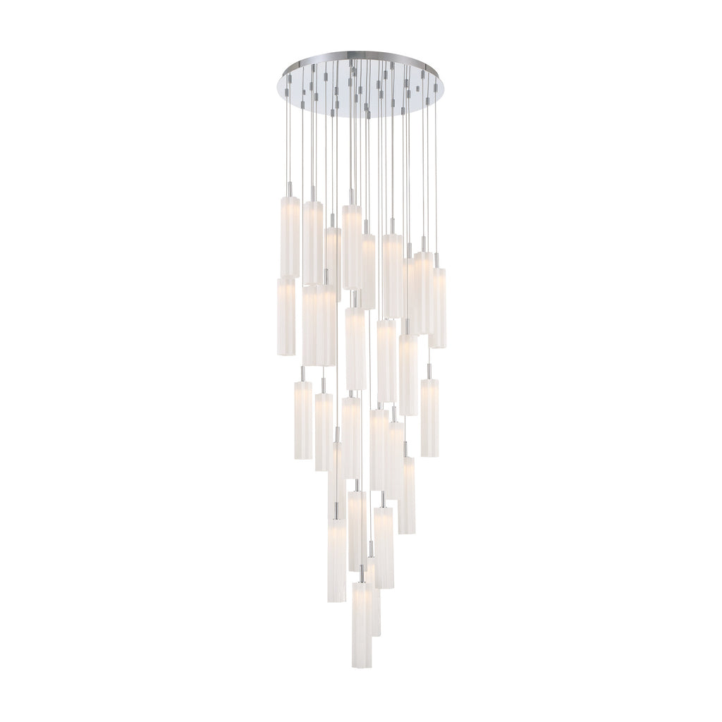 Crystorama Addis 26" Integrated LED Mutli-Light Pendant in Polished Chrome - Front View