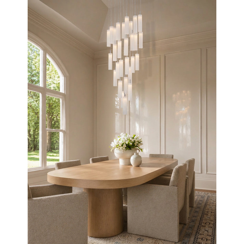 Crystorama Addis 26" Integrated LED Mutli-Light Pendant in Polished Chrome - Lifestyle View