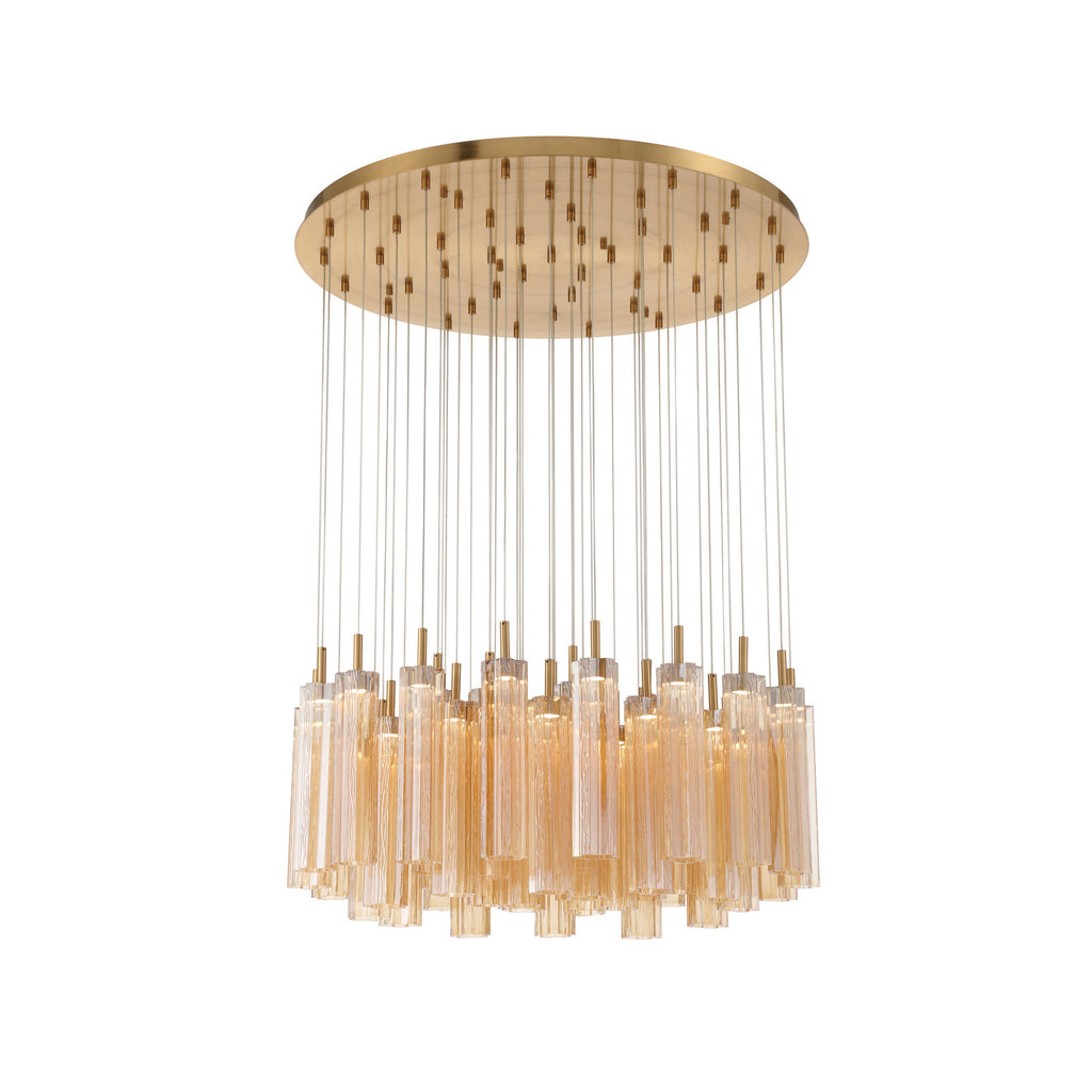 Crystorama Addis 36" Integrated LED Multi-Light Pendant in Aged Brass - Additional View
