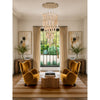 Crystorama Addis 36" Integrated LED Multi-Light Pendant in Aged Brass - Lifestyle View