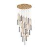Crystorama Addis 36" Integrated LED Multi-Light Pendant in Aged Brass - Additional View