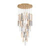 Crystorama Addis 36" Integrated LED Multi-Light Pendant in Aged Brass - Additional View