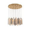 Crystorama Addis 36" Integrated LED Multi-Light Pendant in Aged Brass - Additional View