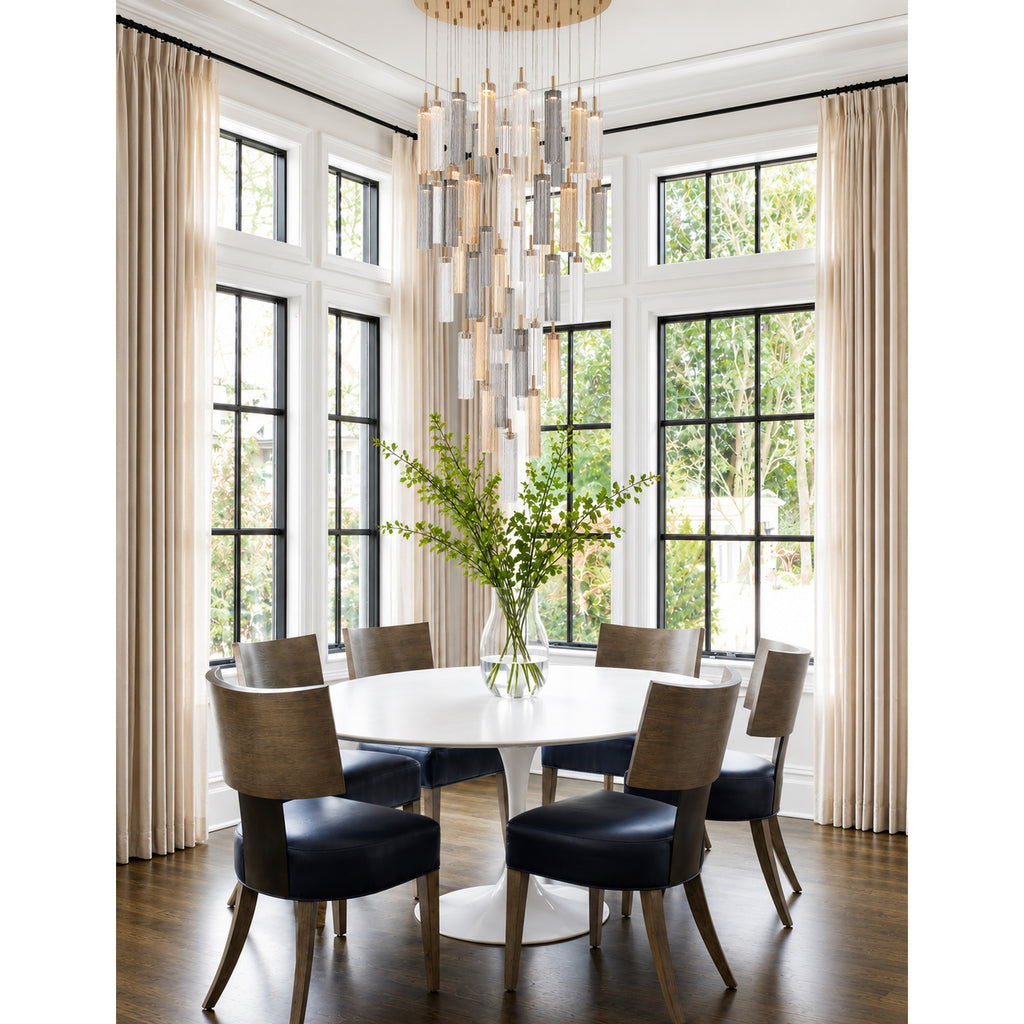 Crystorama Addis 36" Integrated LED Multi-Light Pendant in Aged Brass - Lifestyle View