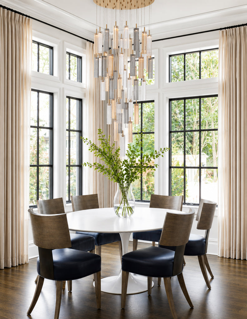 Crystorama Addis 36" Integrated LED Multi-Light Pendant in Aged Brass - Lifestyle View