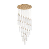 Crystorama Addis 36" Integrated LED Multi-Light Pendant in Aged Brass - Additional View