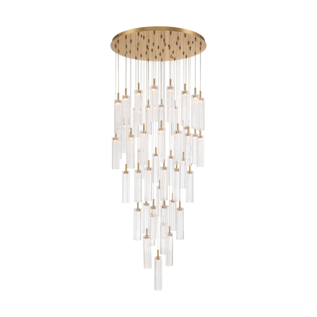 Crystorama Addis 36" Integrated LED Multi-Light Pendant in Aged Brass - Additional View