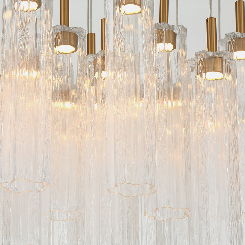 Crystorama Addis 36" Integrated LED Multi-Light Pendant in Aged Brass - Additional View
