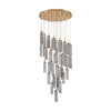 Crystorama Addis 36" Integrated LED Multi-Light Pendant in Aged Brass - Front View