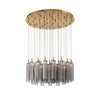 Crystorama Addis 36" Integrated LED Multi-Light Pendant in Aged Brass - Additional View