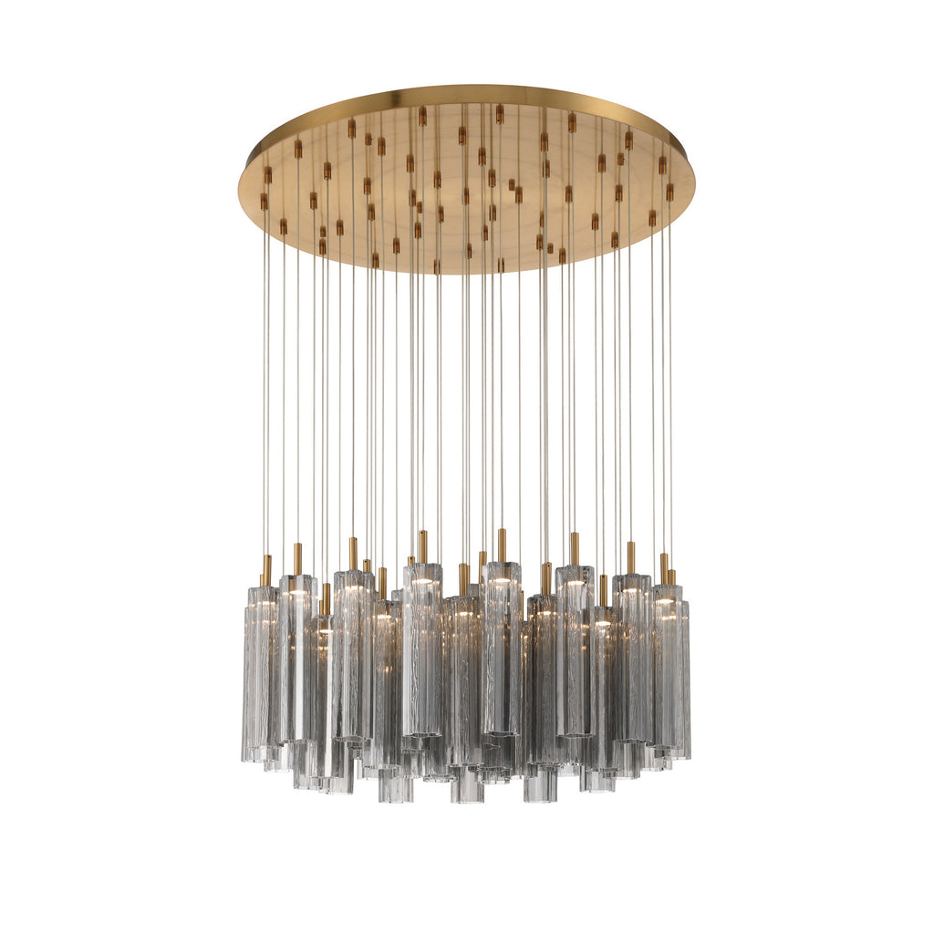 Crystorama Addis 36" Integrated LED Multi-Light Pendant in Aged Brass - Additional View
