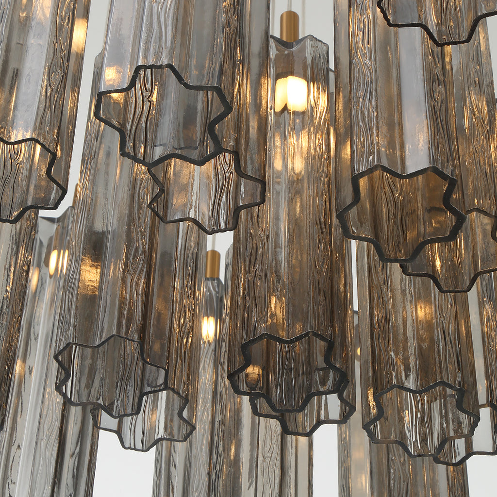 Crystorama Addis 36" Integrated LED Multi-Light Pendant in Aged Brass - Additional View
