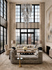 Crystorama Addis 36" Integrated LED Multi-Light Pendant in Aged Brass - Lifestyle View