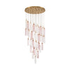 Crystorama Addis 36" Integrated LED Multi-Light Pendant in Aged Brass - Front View