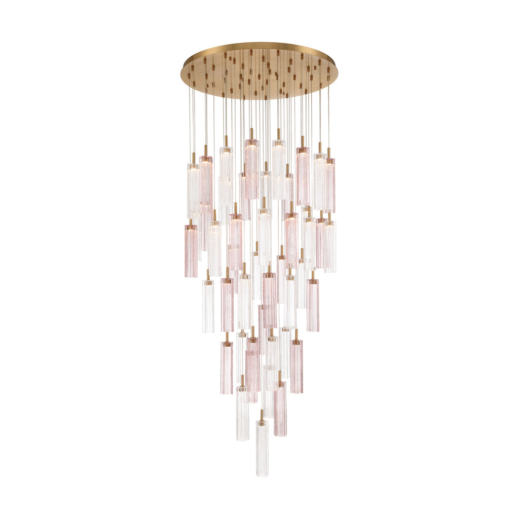 Crystorama Addis 36" Integrated LED Multi-Light Pendant in Aged Brass - Additional View