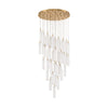 Crystorama Addis 36" Integrated LED Multi-Light Pendant in Aged Brass - Additional View