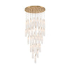 Crystorama Addis 36" Integrated LED Multi-Light Pendant in Aged Brass - Additional View