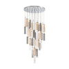 Crystorama Addis 36" Integrated LED Multi-Light Pendant in Polished Chrome - Front View