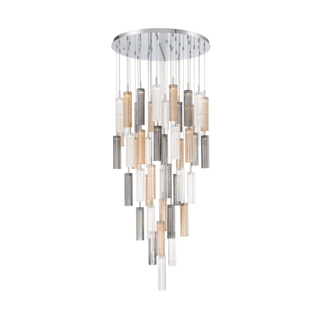 Crystorama Addis 36" Integrated LED Multi-Light Pendant in Polished Chrome - Additional View