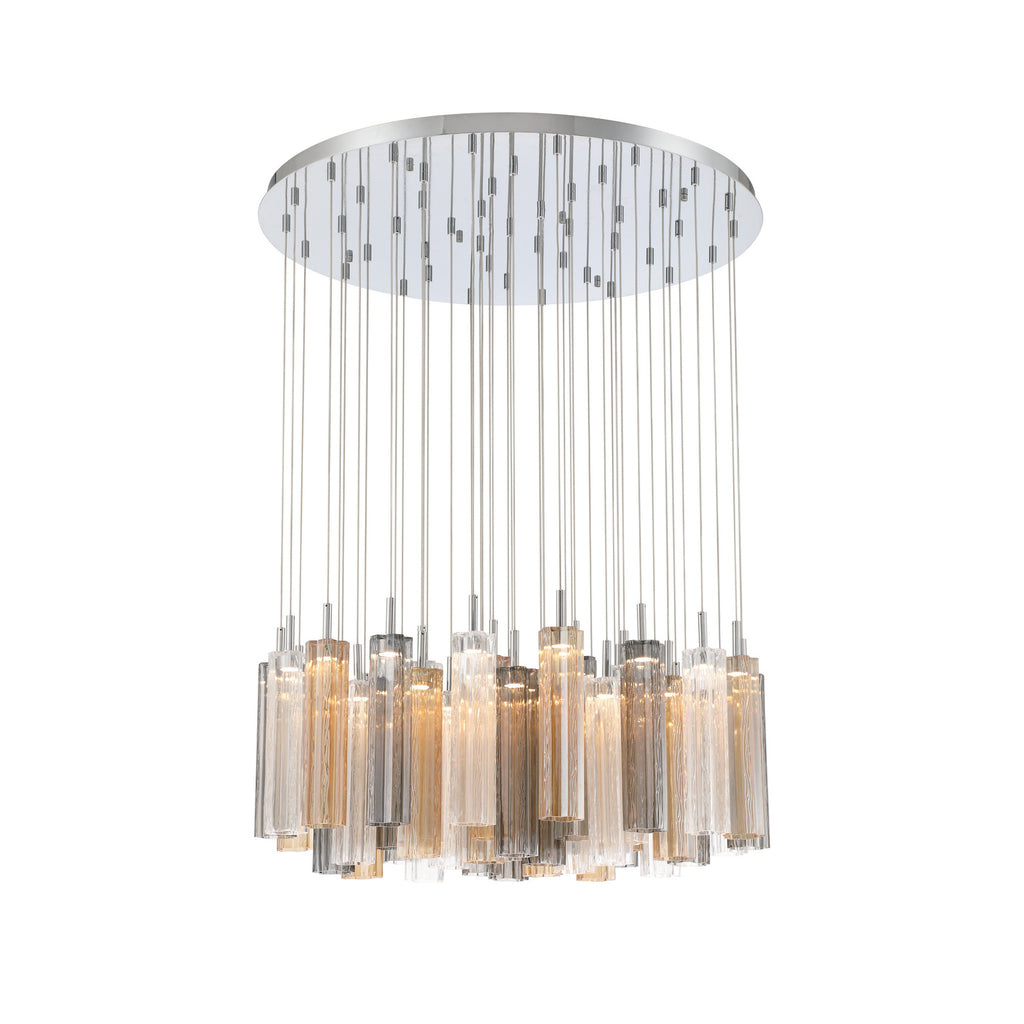Crystorama Addis 36" Integrated LED Multi-Light Pendant in Polished Chrome - Additional View