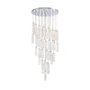 Crystorama Addis 36" Integrated LED Multi-Light Pendant in Polished Chrome - Front View