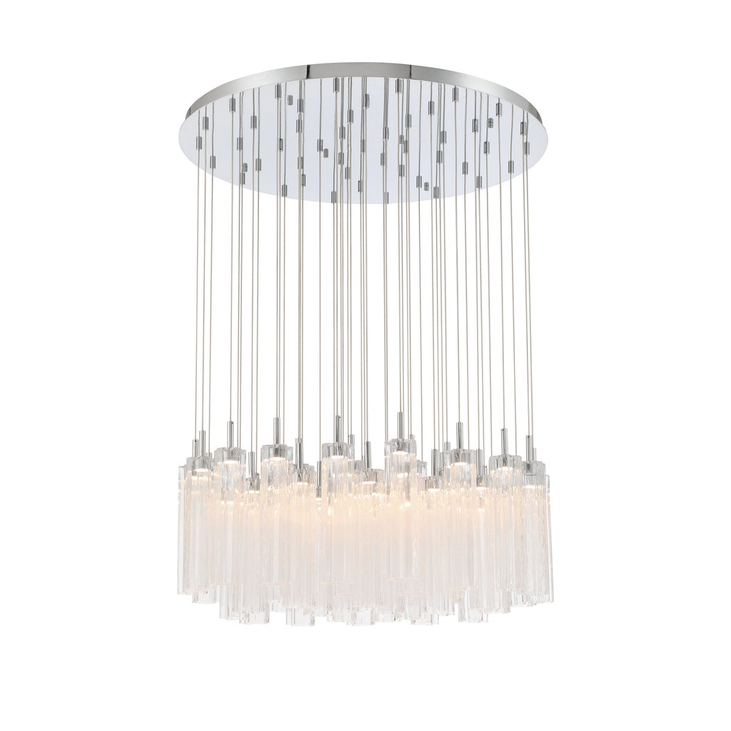 Crystorama Addis 36" Integrated LED Multi-Light Pendant in Polished Chrome - Additional View