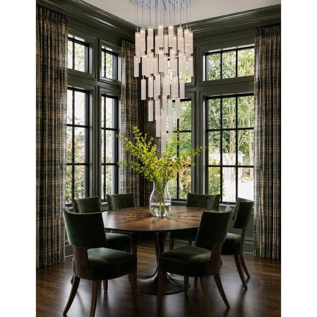 Crystorama Addis 36" Integrated LED Multi-Light Pendant in Polished Chrome - Lifestyle View