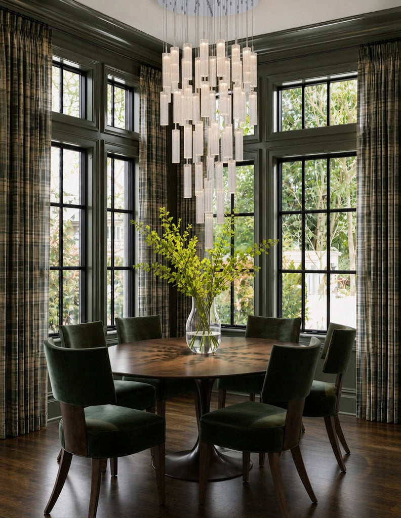 Crystorama Addis 36" Integrated LED Multi-Light Pendant in Polished Chrome - Lifestyle View
