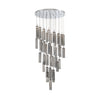 Crystorama Addis 36" Integrated LED Multi-Light Pendant in Polished Chrome - Front View