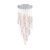 Crystorama Addis 36" Integrated LED Multi-Light Pendant in Polished Chrome - Front View