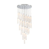 Crystorama Addis 36" Integrated LED Multi-Light Pendant in Polished Chrome - Front View