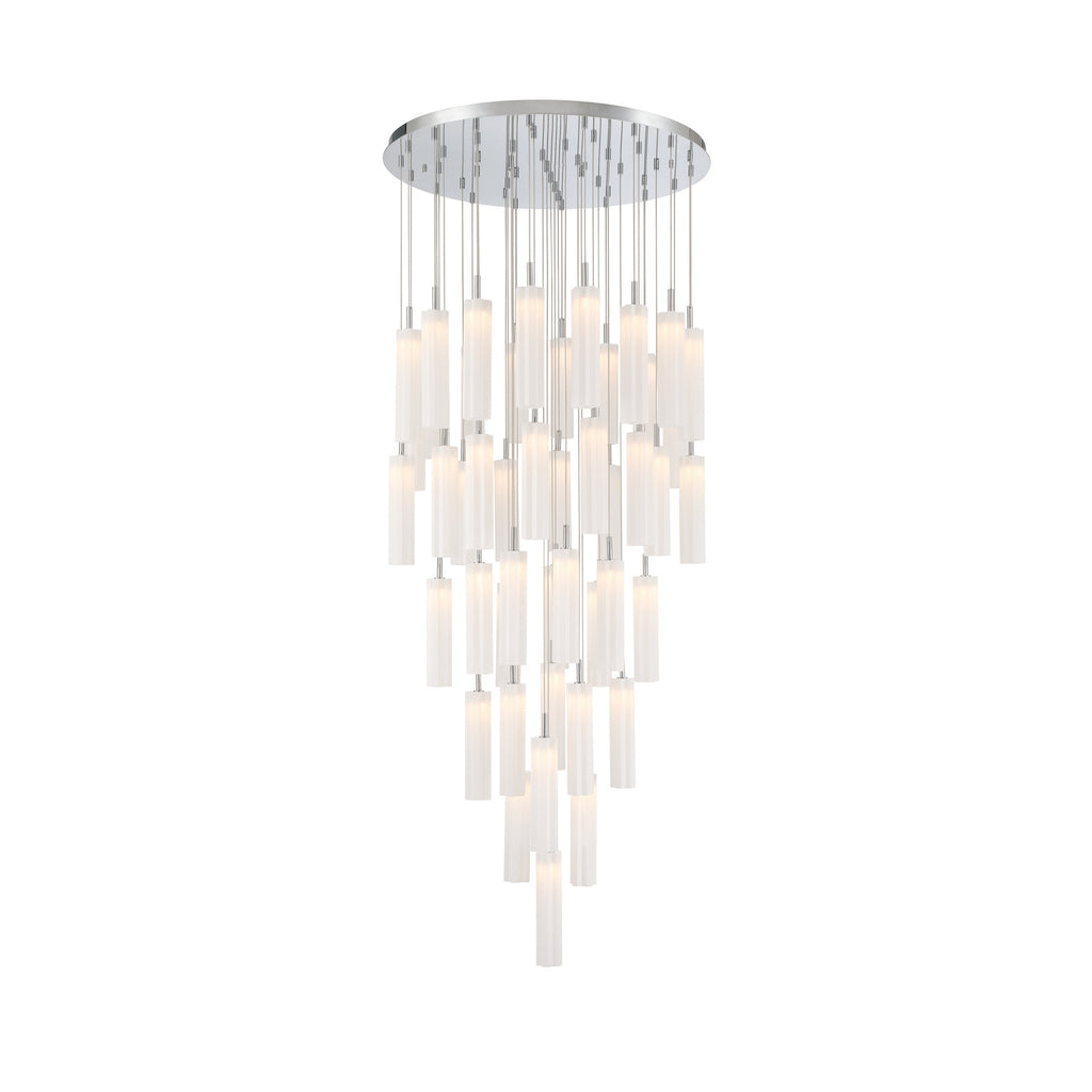 Crystorama Addis 36" Integrated LED Multi-Light Pendant in Polished Chrome - Additional View