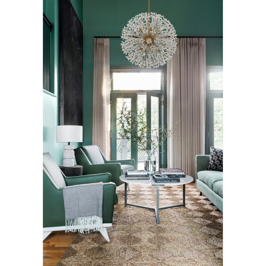 Crystorama Adley 34'' Chandelier in Aged Brass - Lifestyle View